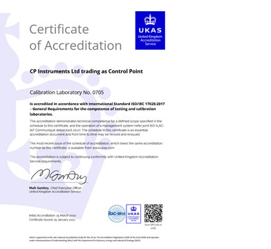 UKAS Certificate